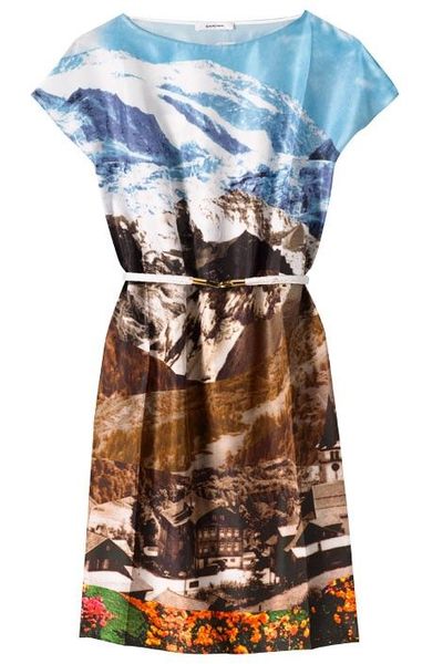 Printed silk dress, Carven